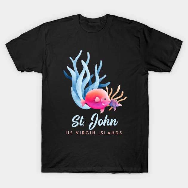 St John US Virgin Islands USVI Coral Reef Fish T-Shirt by TGKelly